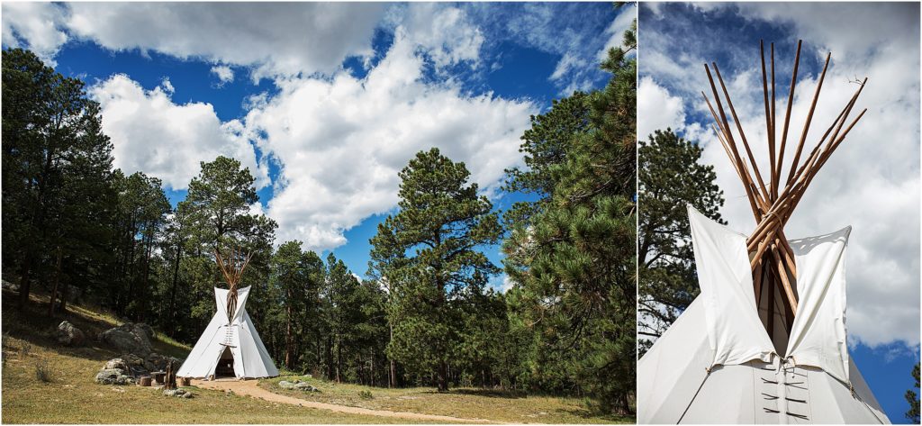 TeePee on the edge of the forest at Younger Ranch near Black Forest, Colorado