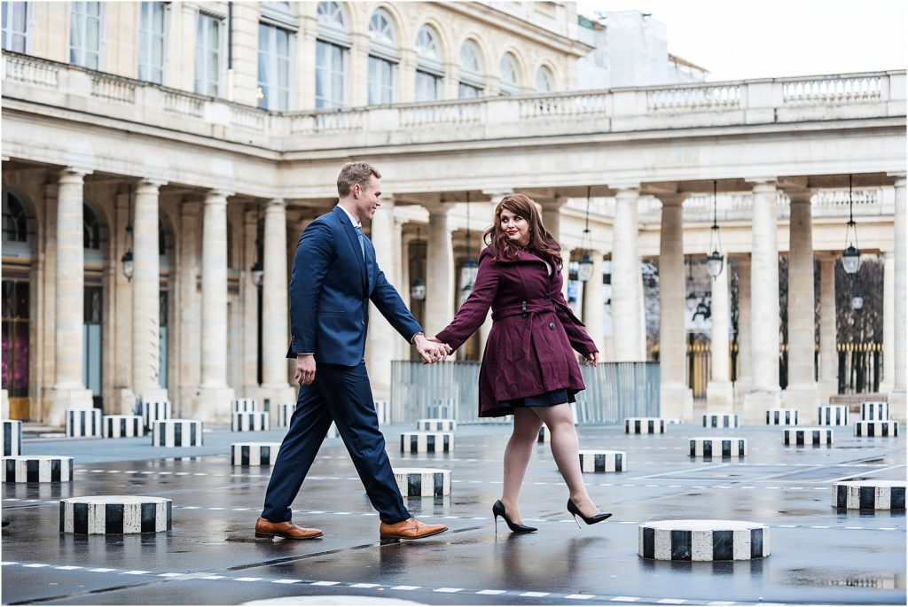 Meghan and Joost walk through Paris holding hands