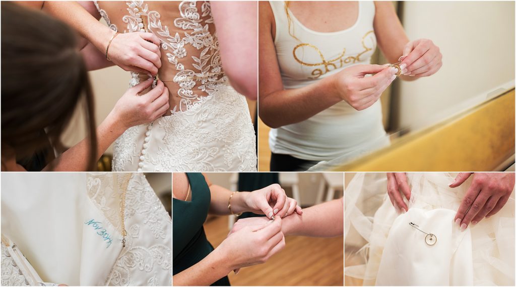 Cassidy gets ready and has sentimental details attached to her wedding dress