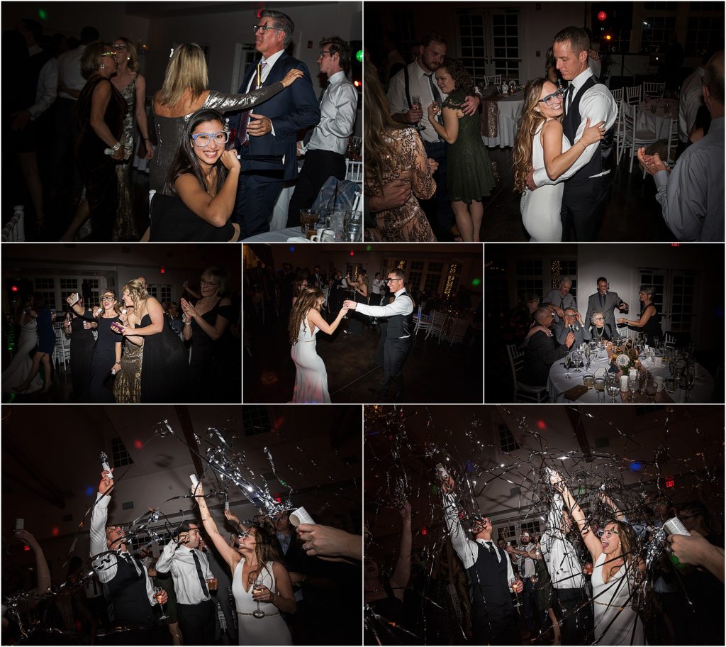 New years eve wedding celebration at the Manor house, streamers, laughter and celebration