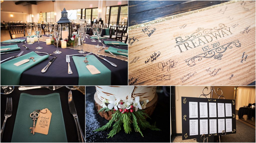 Christmas wedding reception details at wedgewood in black forest