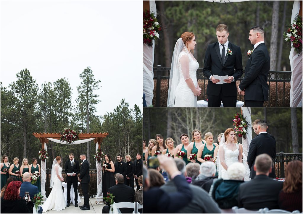 Bride and groom at their outdoor wedding ceremony at Wedgewood in Black Forest