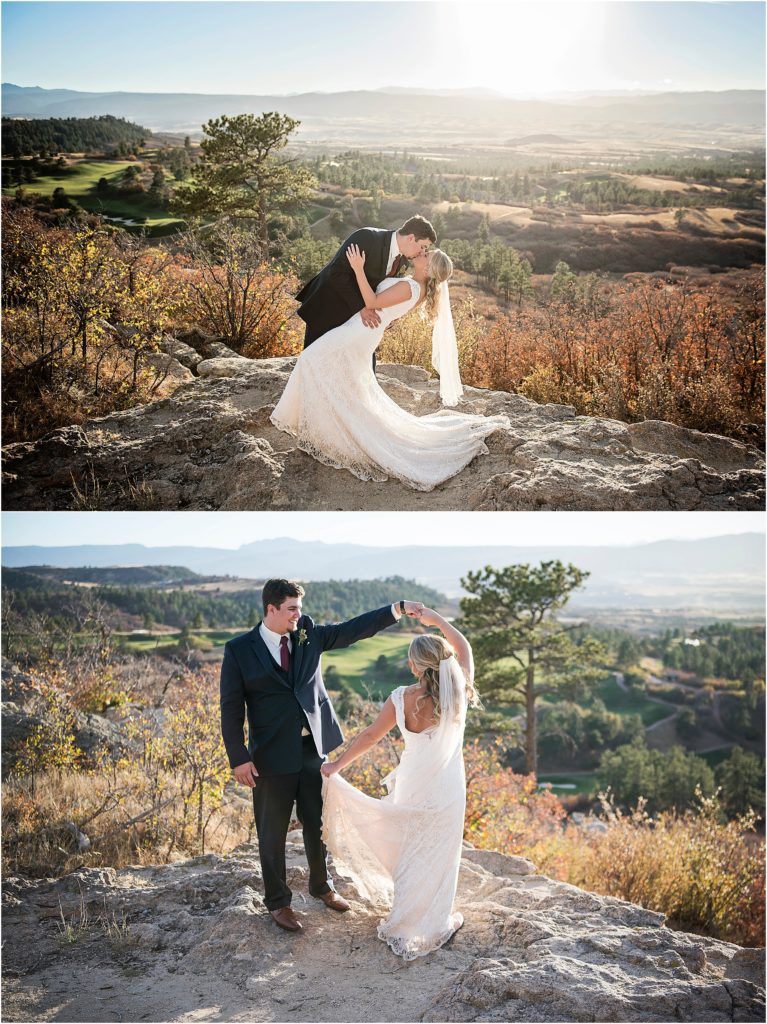 Stunning views during wedding photography at Daniel's Park in Colorado
