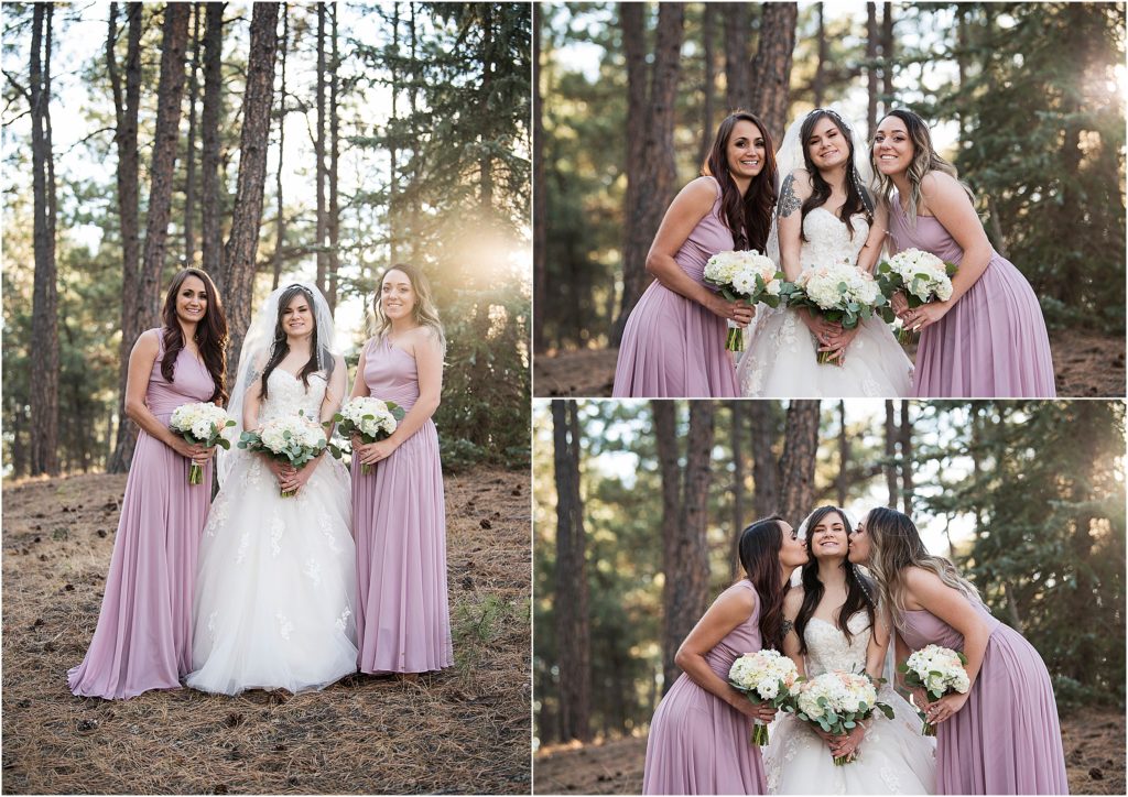 Amanda and her bridesmaids on her wedding day.