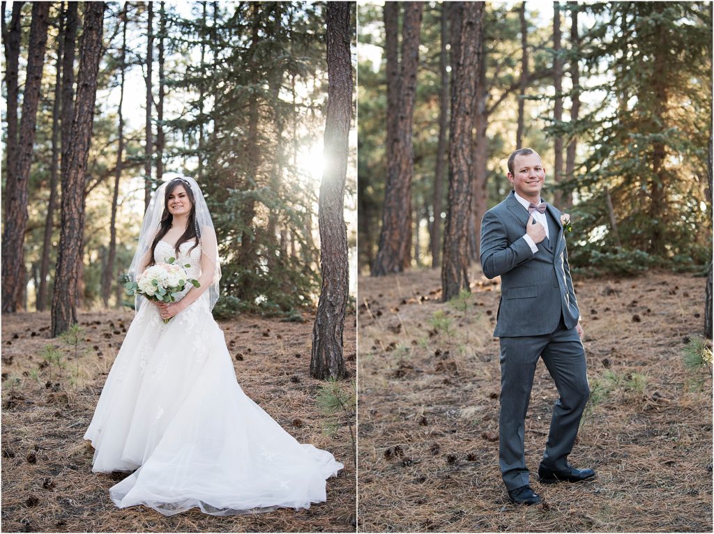 Ryan and Amanda standing in their wedding attire in Black Forest.