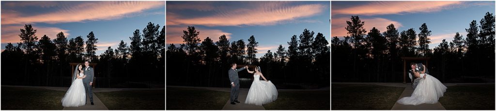 Colorful evening sky on Ryan and Amandas wedding day