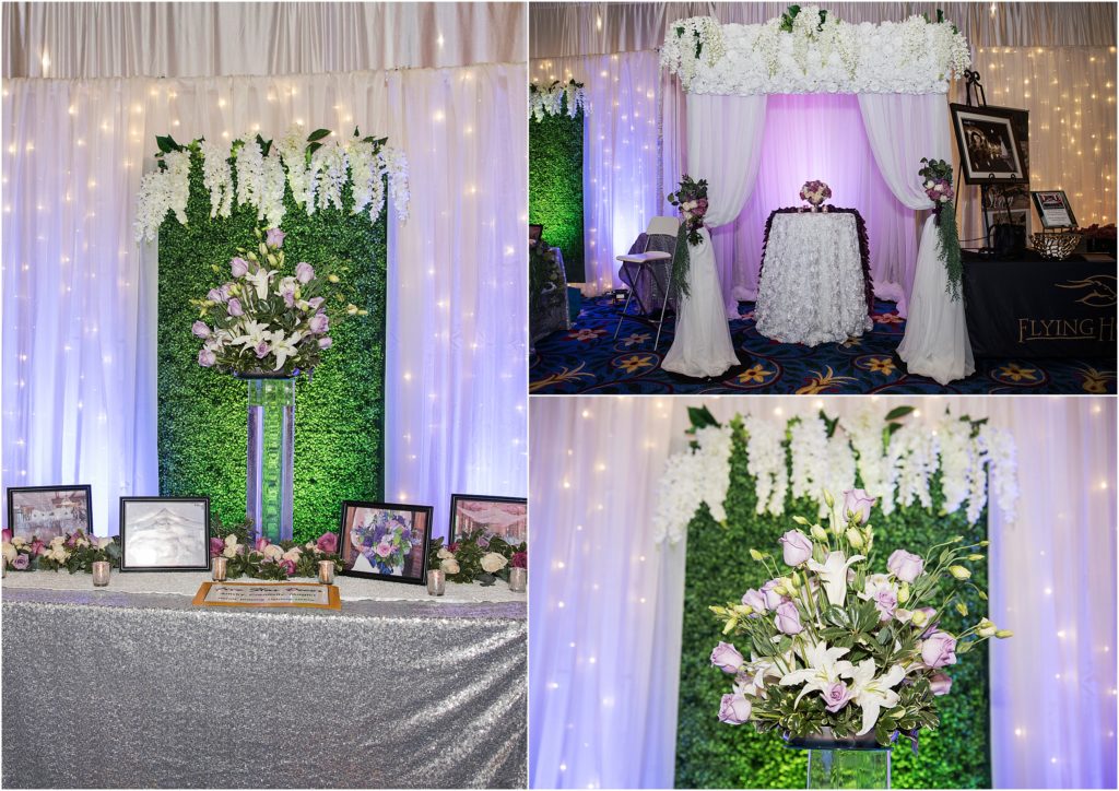 Bright white and green are a part of this stunning floral display at a Colorado Bridal Show