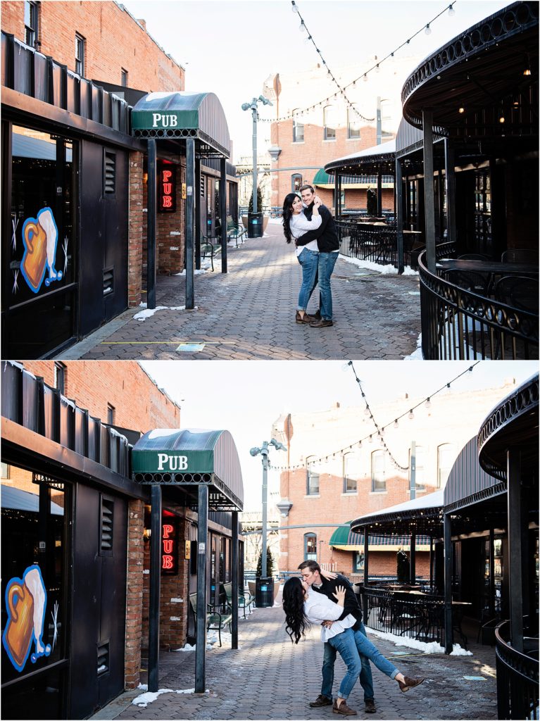 Fort Collins engagement photos during winter with snow all around