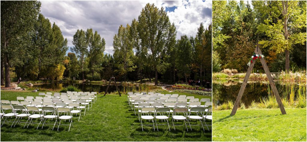 Outdoor fall wedding at Steamboat Springs Botanic Gardens in Steamboat Springs, Colorado