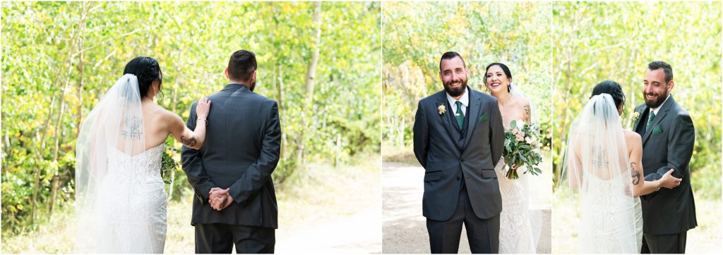 wedding photographer captures bride and groom first look prior to the ceremony