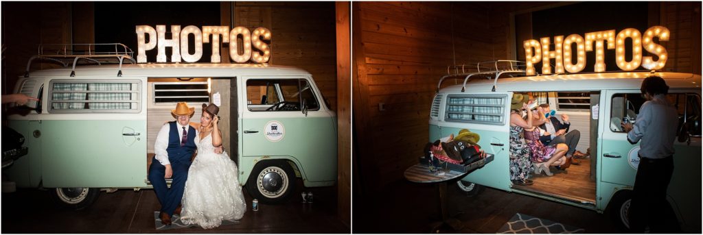Whimsical photo bus creates a memorable wedding reception experience