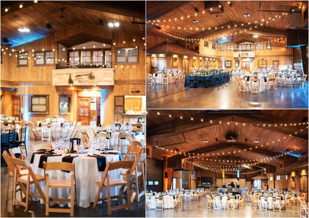 Wedding reception decorations at spruce mountain ranch.