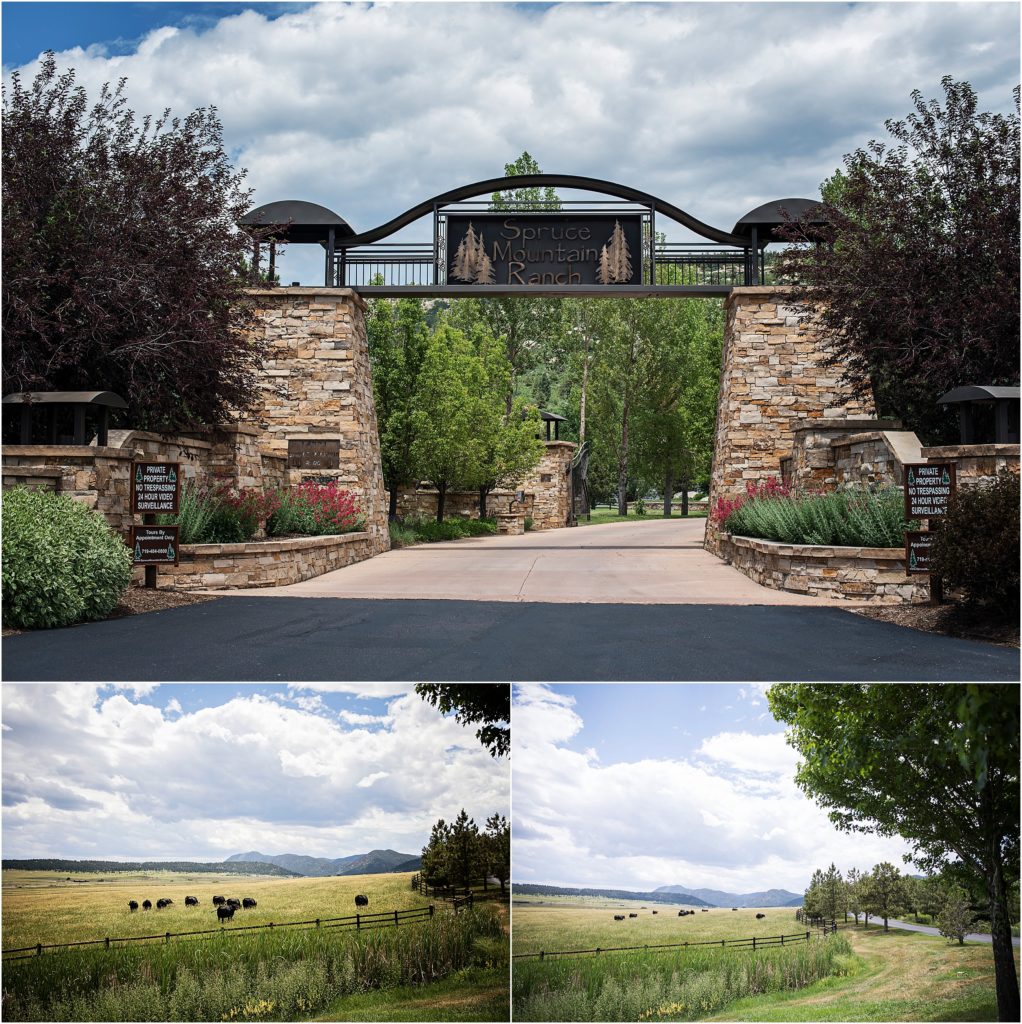 Entrance to Spruce Mountain Ranch in summer