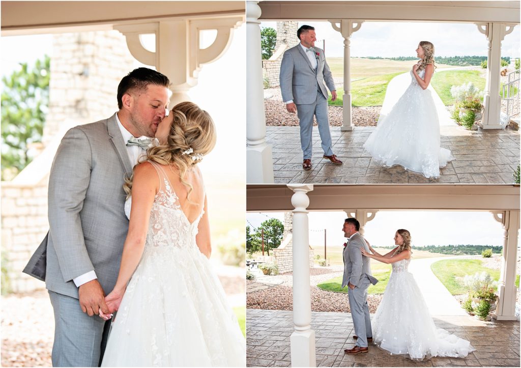 couple shares a first look at their summer wedding