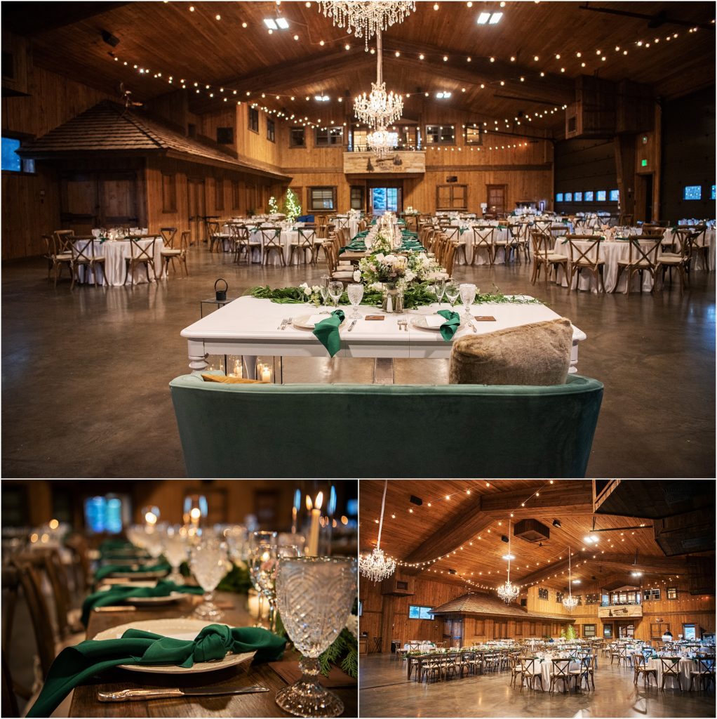 Spruce Mountain Lodge near Colorado Springs offers a huge indoor space for wedding receptions