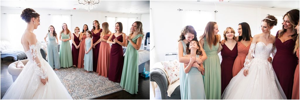 Bride reveal to her bridesmaids