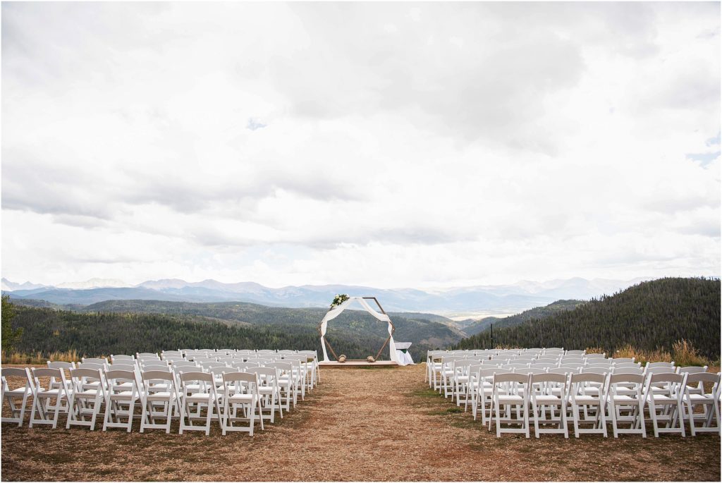 A mountain top wedding in autumn in the colorado Rocky Mountains