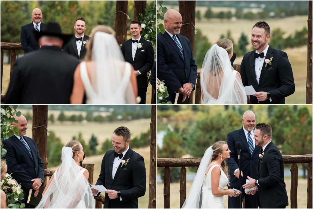 Outdoor wedding ceremony in the foothills of the Rocky Mountains between Denver and Colorado Springs